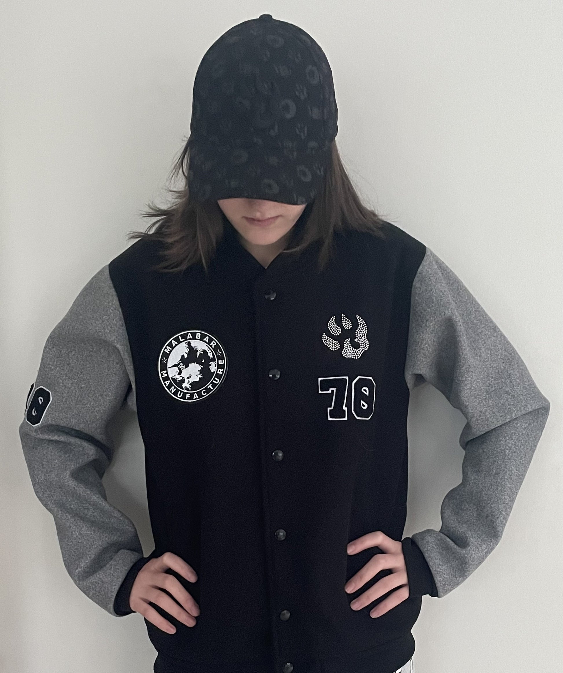 Teddy sportswear à strass – noir et gris – Édition limitée