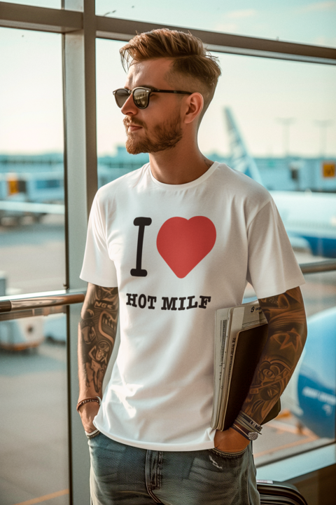 T-shirt homme I LOVE HOT MILF