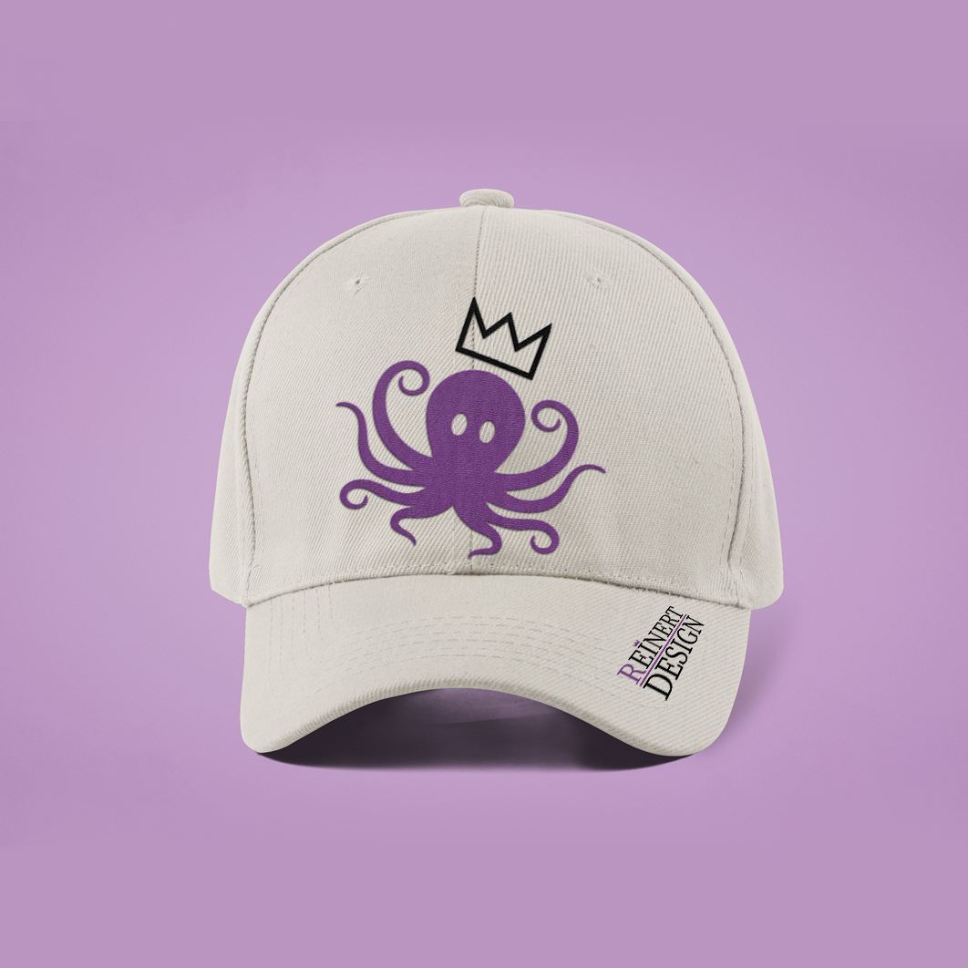 Vue de face casquette classic kashmir gris logo "pieuvre, poulpe" par Reinert Design