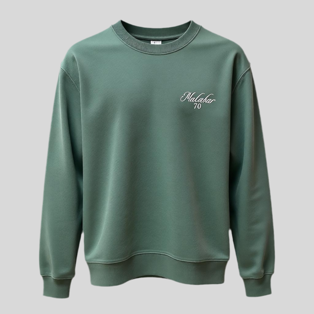 Sweat col rond signature Malabar 70 en coton organique – Confort premium