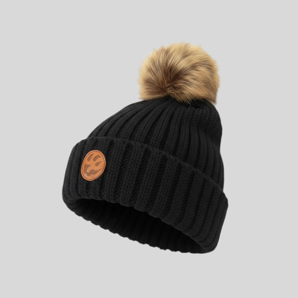 Bonnet à pompon en maille côtelée – Malabar Manufacture