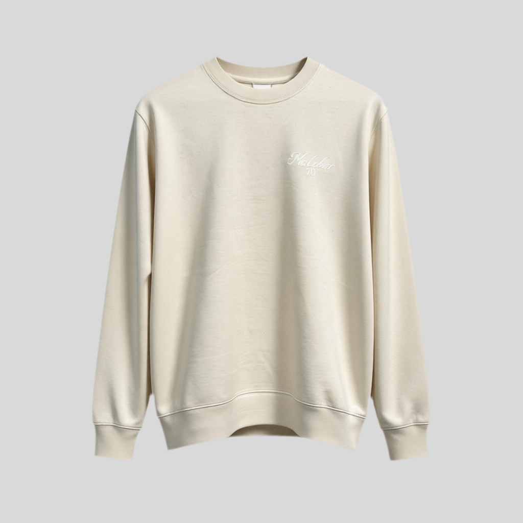 Sweat col rond signature Malabar 70 en coton organique – Confort premium