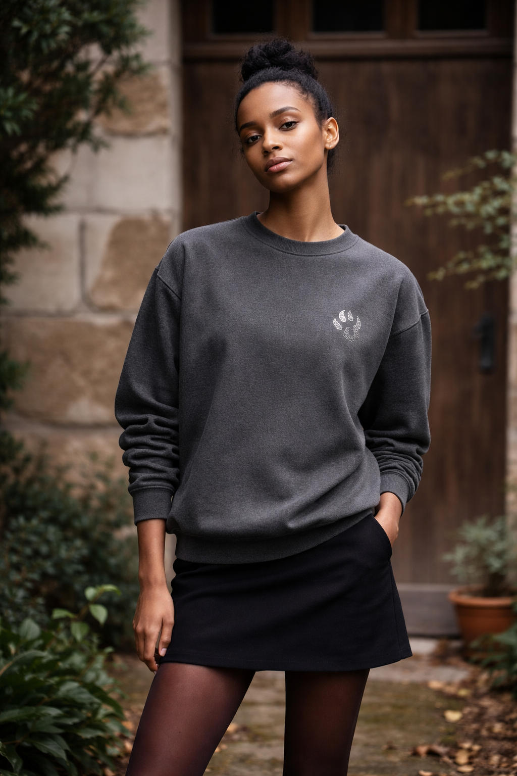 Sweat col rond Empreinte Signature Malabar – Swarovski