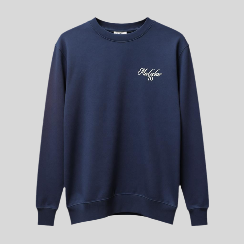 Sweat col rond signature Malabar 70 en coton organique – Confort premium