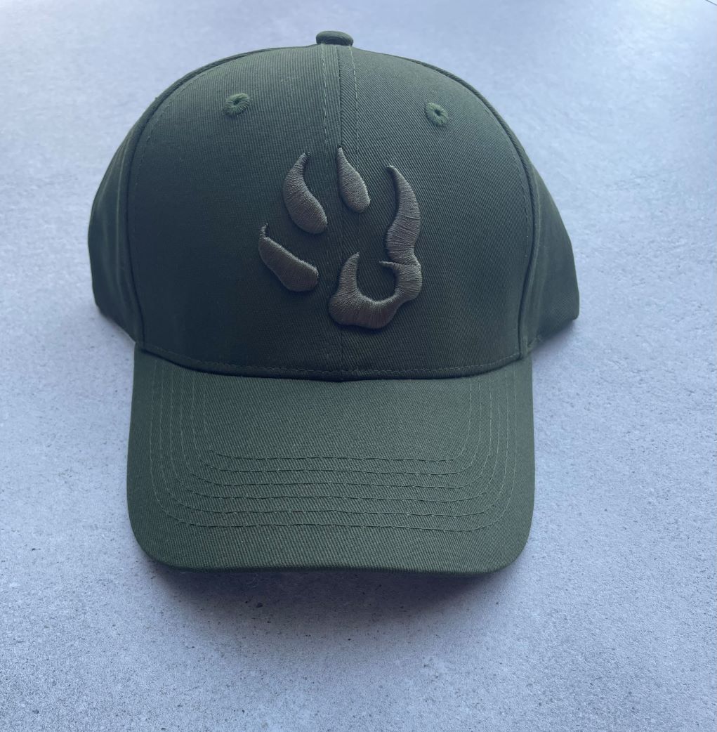 Vue de face Casquette Kaki Logo "Patte de chien" kaki by Malabar Manufacture