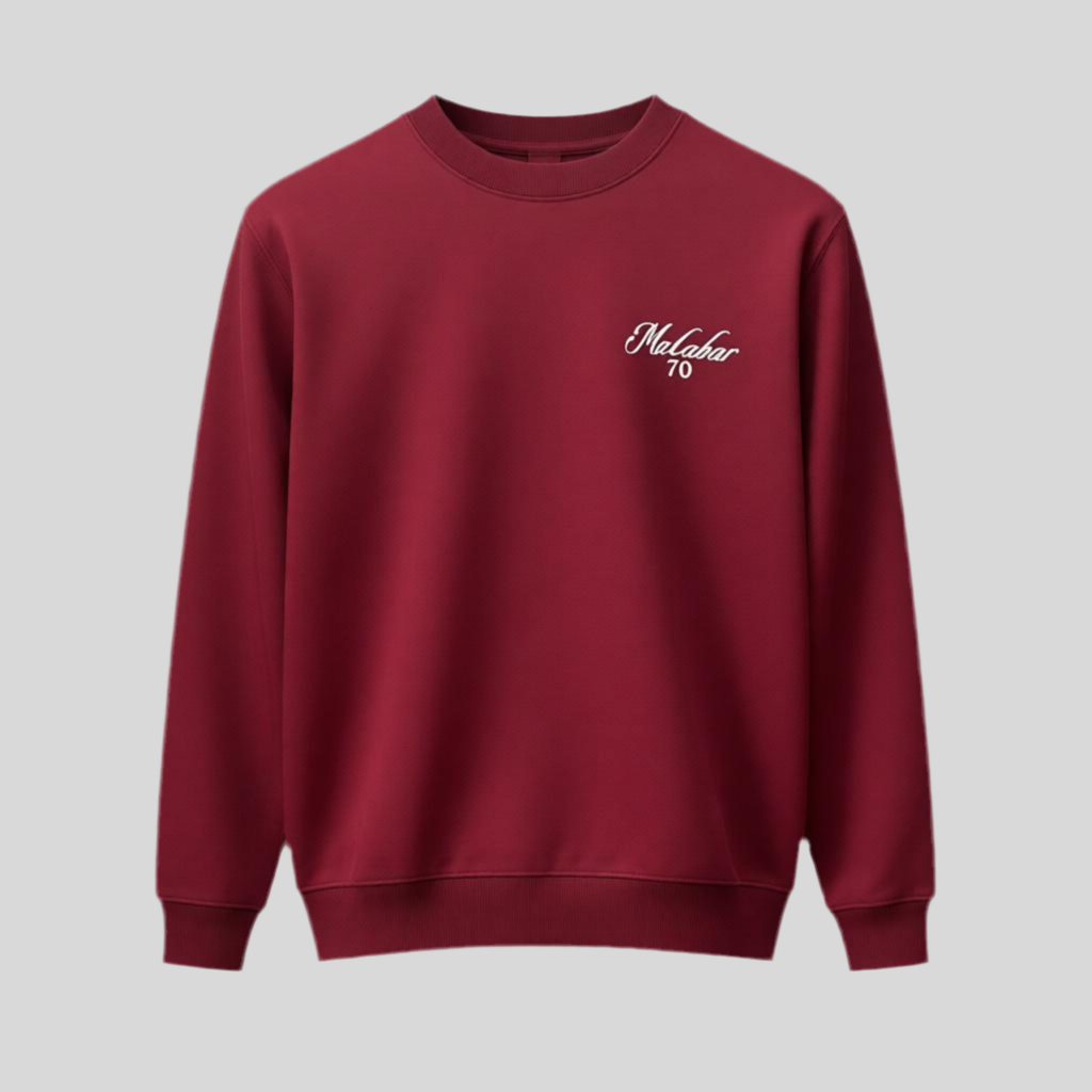 Sweat col rond signature Malabar 70 en coton organique – Confort premium