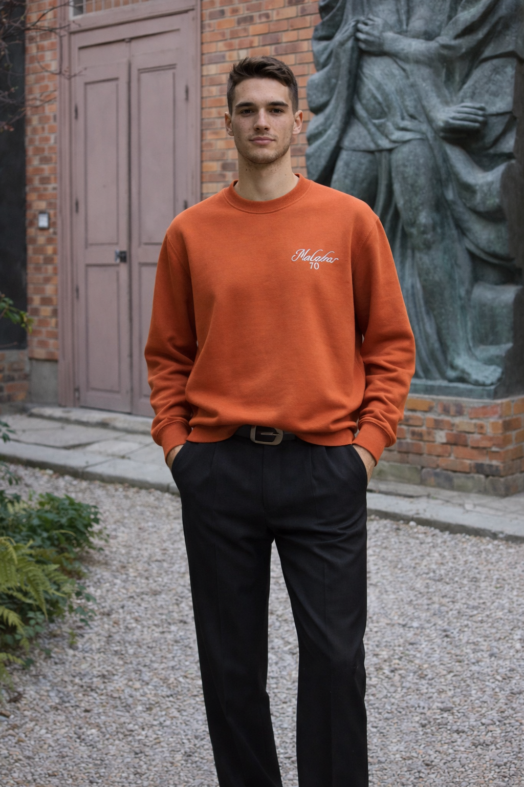 Sweat col rond signature Malabar 70 en coton organique – Confort premium