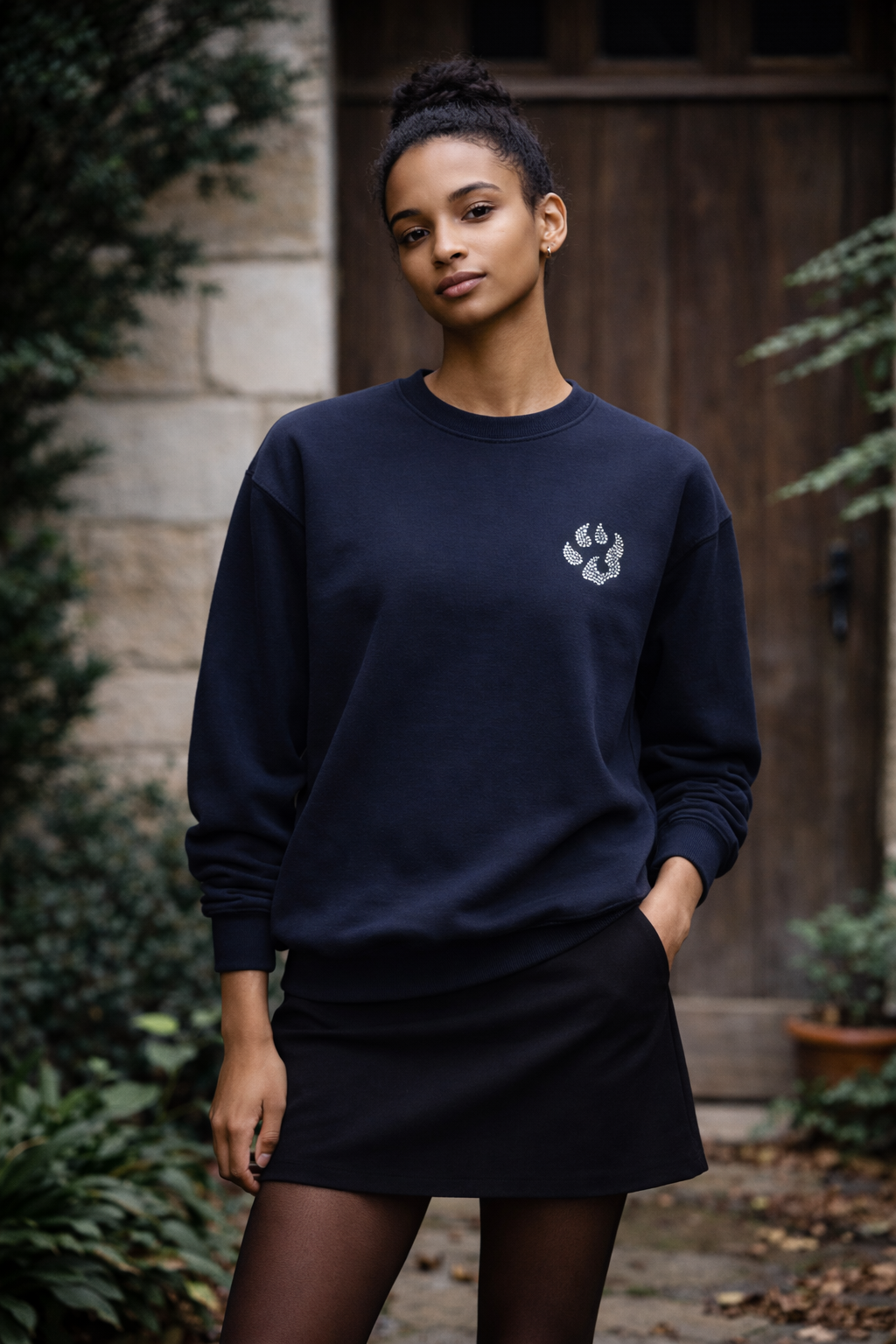 Sweat col rond Empreinte Signature Malabar – Swarovski