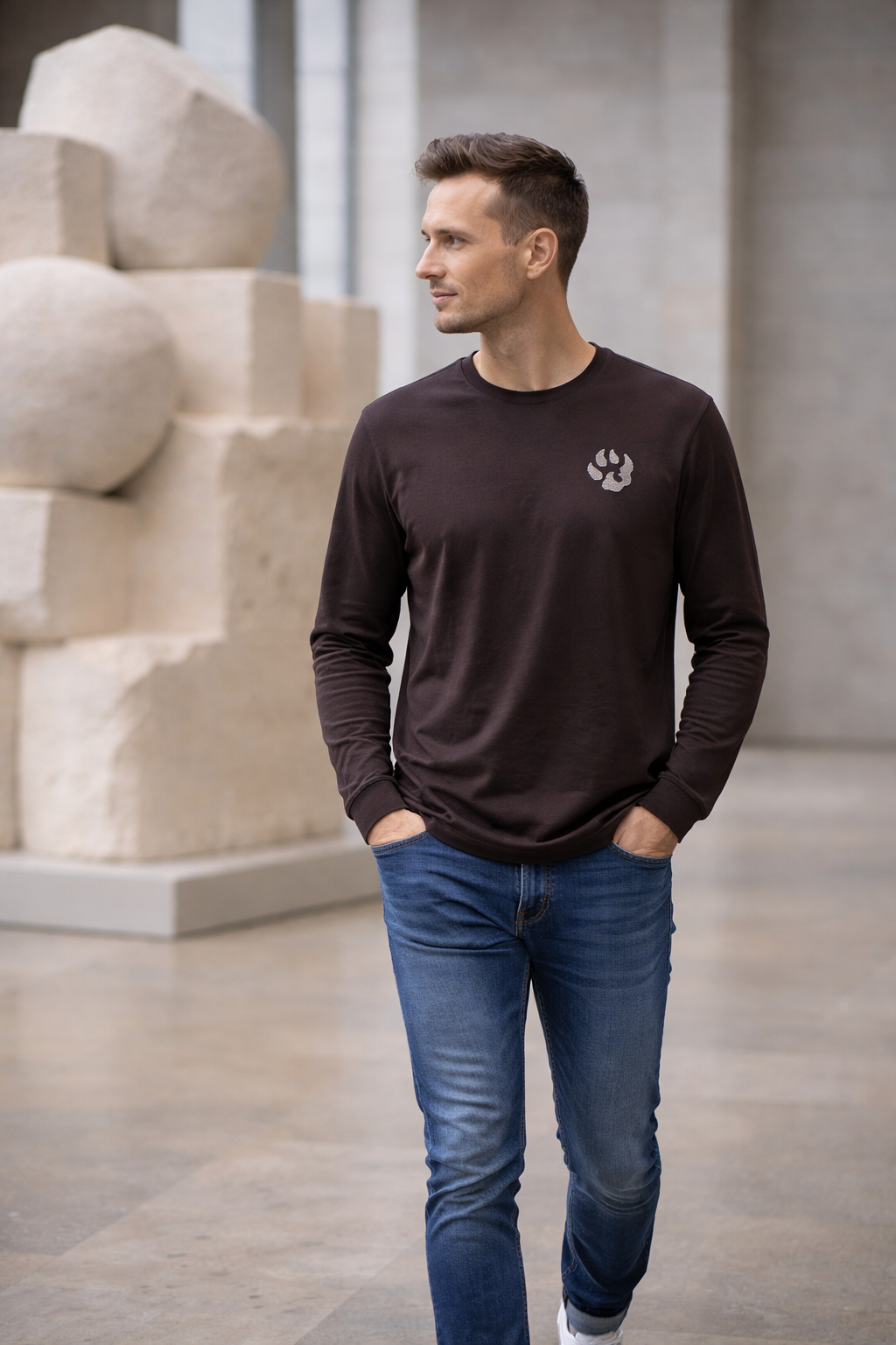 T-shirt manches longues Empreinte Signature Malabar – Swarovski