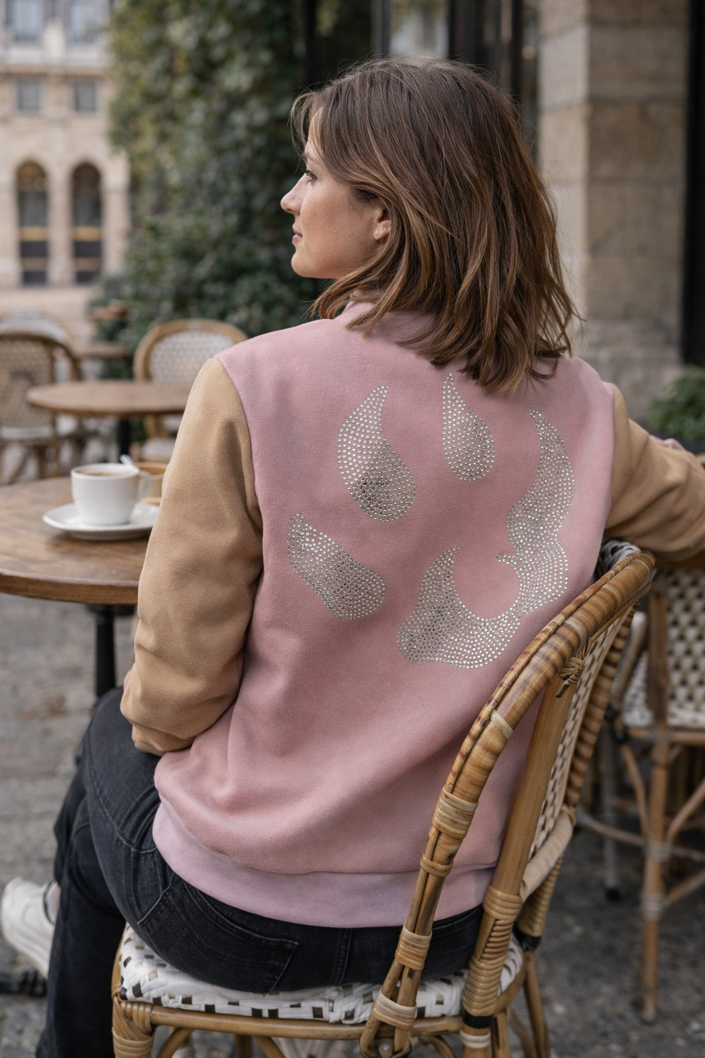 Teddy sportswear Malabar – Édition limitée Strass – Beige rose pâle
