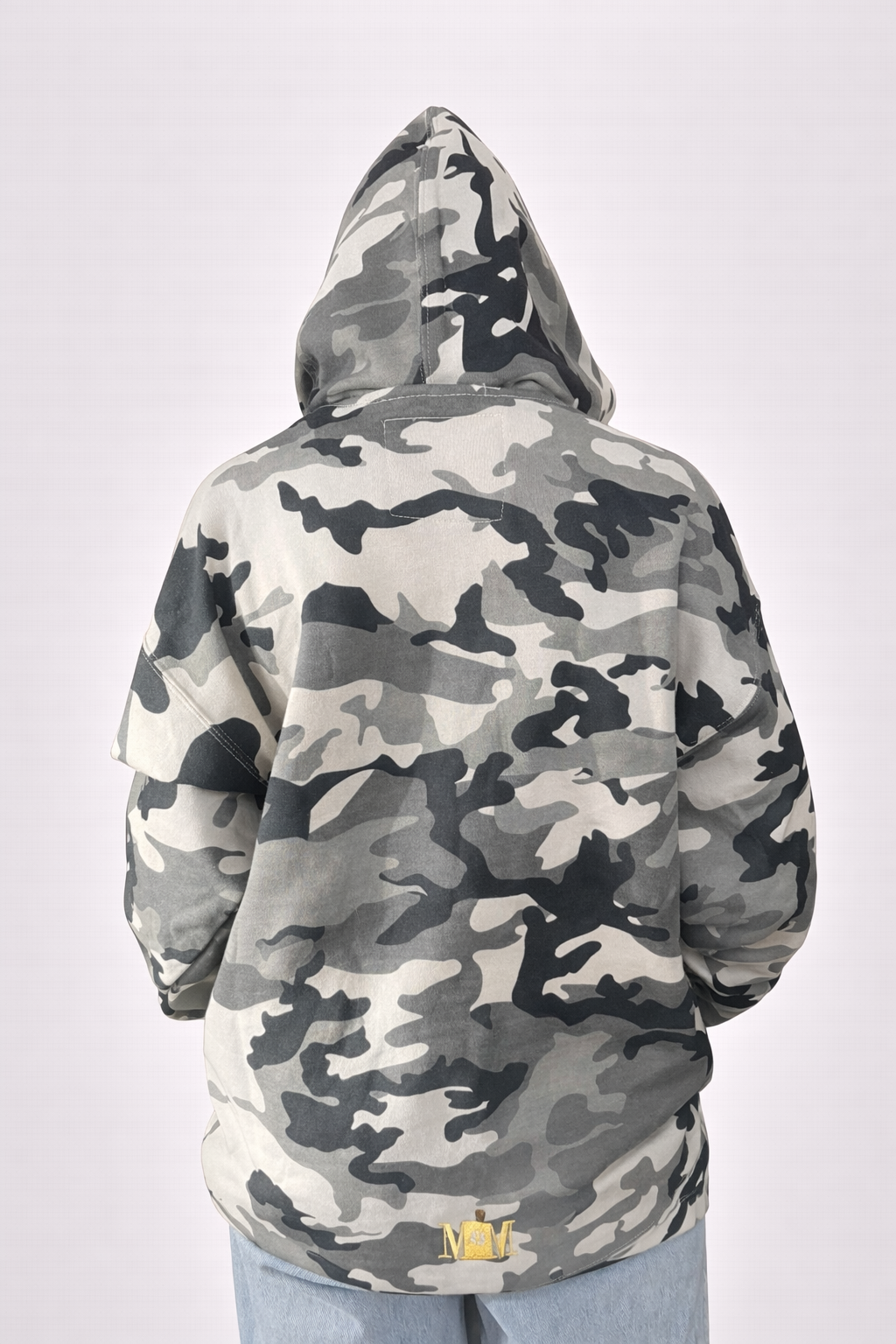 Sweat à capuche camouflage logo "petite patte de chien"