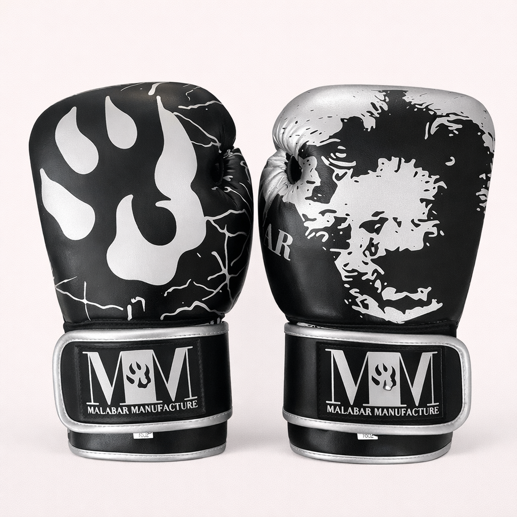 Gants de boxe noir argent