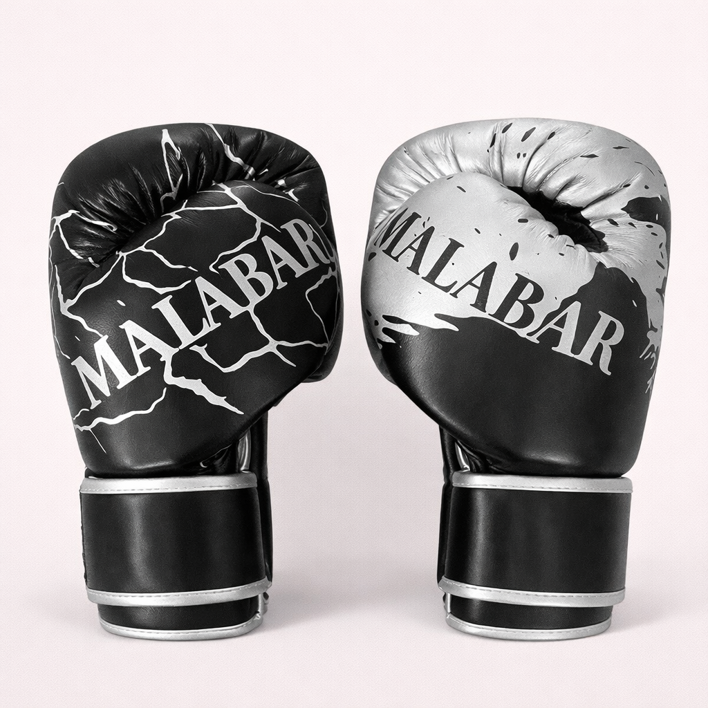 Gants de boxe noir argent