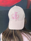 Vue de face Casquette Logo "pieuvre, poulpe" par Malabar Manufacture rose pastel portée par mannequin féminin