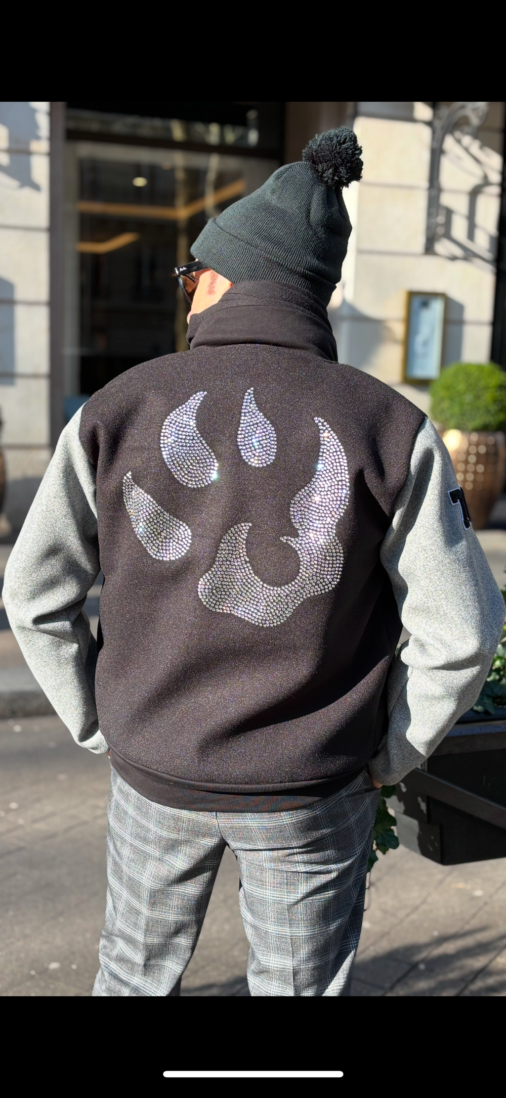 Teddy sportswear à strass – noir et gris  – Édition limitée