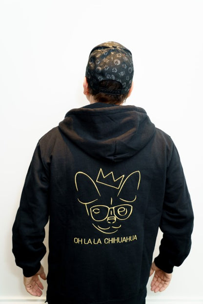 Une veste brodée à capuche zippée "Oh la la Chihuahua", un look qui bouge tout comme toi !